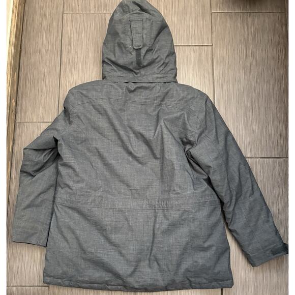 LL Bean Women's Down Tek Parka Jacket Blue Hooded Size XL Detachable Hood - Picture 9 of 10